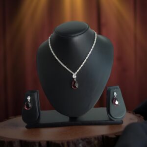 2 Line AD Nacklace with Royal Stone and Kundan American Dimond